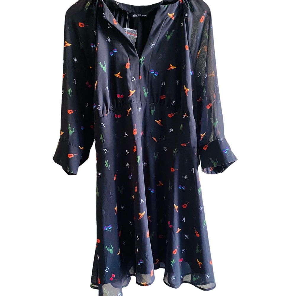 ESHAKTI NWT Cinco De Mayo Georgette Dress